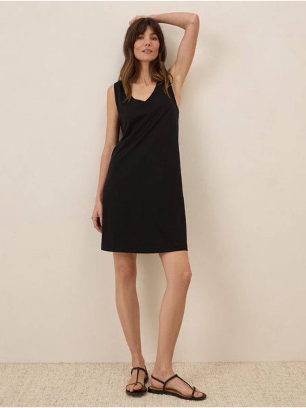 Pact Black Organic Cotton Softspun A-Line Tank Dress
